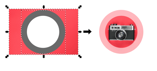 Masking in Inkscape using a circle with grey stroke 